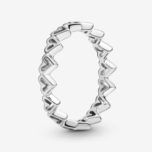 Authentic Pandora freehand hearts ring in silver size 7.5 💖